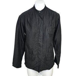 Aritzia Wilfred Womens Nicolet  Linen Lyocell Utility Jacket Black Size XXS
